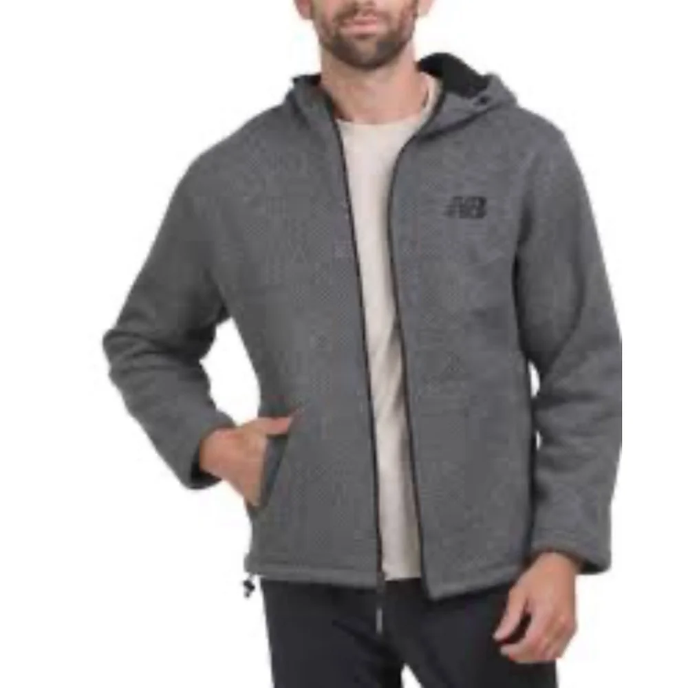 Men's New Balance Gray Performance Jacket S with Black Accents